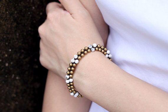 Bracelet Mala Howlite Beaded - Delicious California