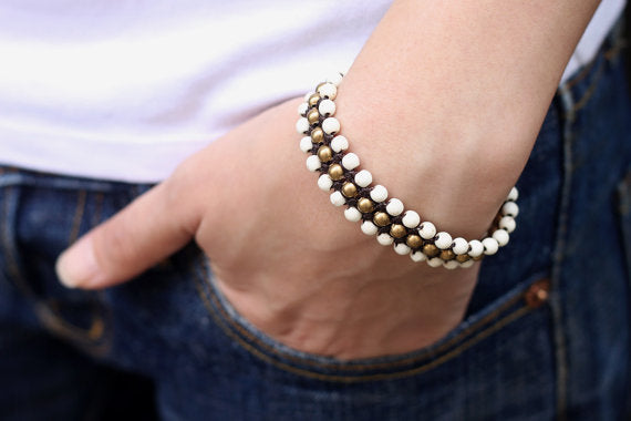 White Summer Beaded Bracelet - Delicious California