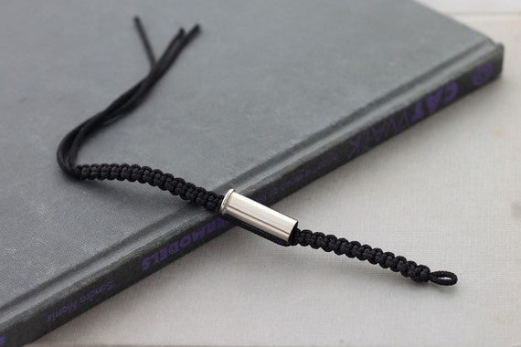 Nylon cord bracelet with silver bullet (Unisex) - Delicious California