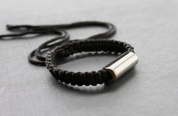 Nylon cord bracelet with silver bullet (Unisex) - Delicious California