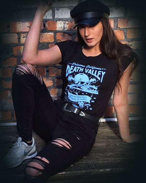 Death Valley - Women's Bamboo Rolled Sleeve T-Shirt - Delicious California