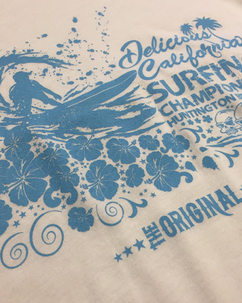 Huntington Beach Surf Comp - Mens Bamboo Jersey Tee - Delicious California