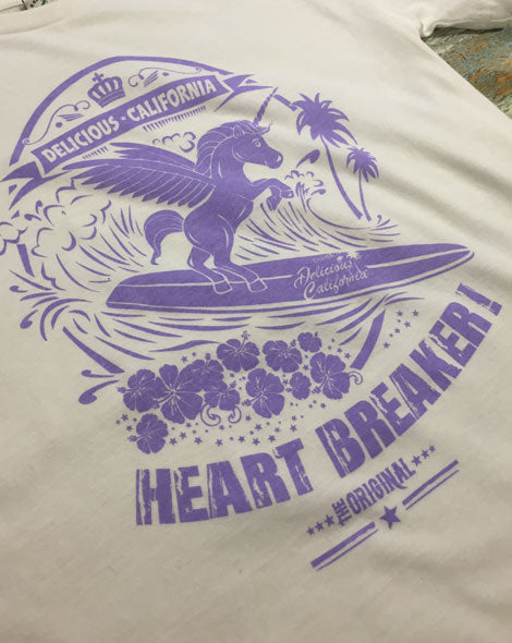 Surfing Unicorn (White) - Kid's T-Shirt - Delicious California