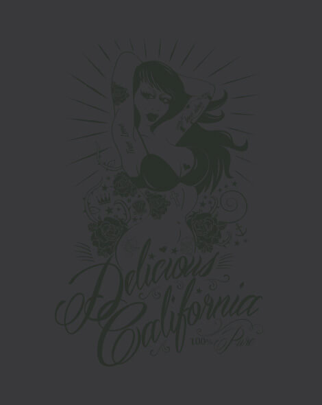 Sweatshirt (100% Recycled) - 100% Pure Pinup Design - Delicious California