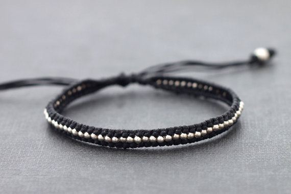 Black Beaded Adjustable Bracelet - Delicious California