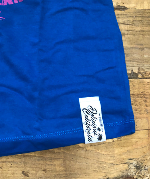 Surfing Unicorn (Bright Blue) - Kids T-Shirt - Delicious California