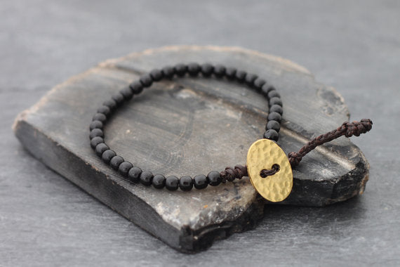 Simple Black Onyx Bracelet - Delicious California