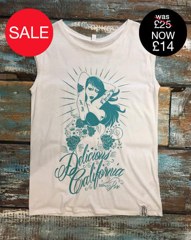 Women's Sleeveless Graphic T-Shirt - '100% Pure'