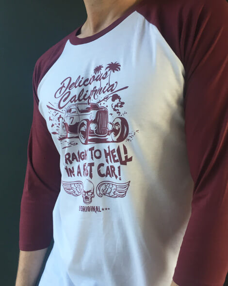 Baseball Tee - Hell In A Fast Car (UNISEX) - Delicious California