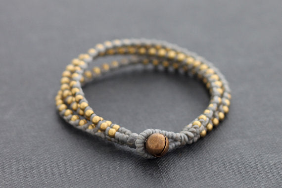 Grey Brass Stud Bracelet - Delicious California