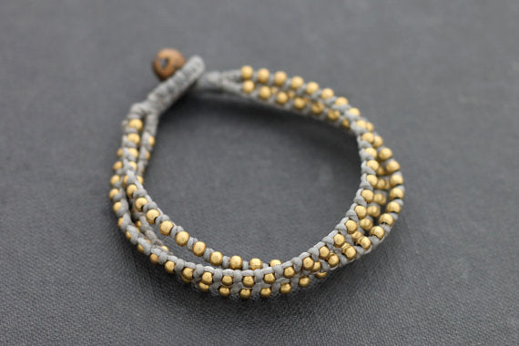 Grey Brass Stud Bracelet - Delicious California