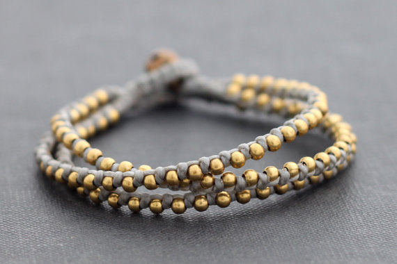 Grey Brass Stud Bracelet - Delicious California