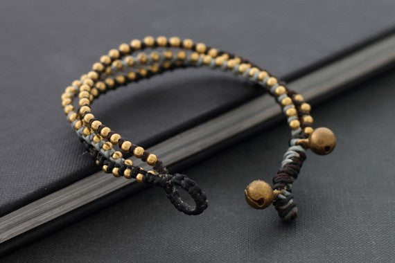 Monotone Grey 3 Strand Beaded Bracelet (Unisex) - Delicious California