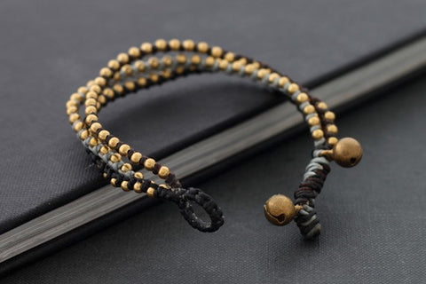 Monotone Grey 3 Strand Beaded Bracelet (Unisex)