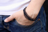 Black Rose Gold Beaded Bracelet/Wristband (Unisex) - Delicious California