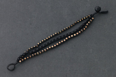 Black Rose Gold Beaded Bracelet/Wristband (Unisex)