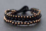 Black Rose Gold Beaded Bracelet/Wristband (Unisex) - Delicious California