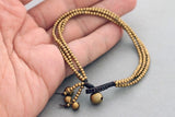 Three Strand Simple Brass Beaded Bracelet - Delicious California