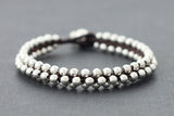 Beaded Silver Round Bracelets Cuff - Delicious California