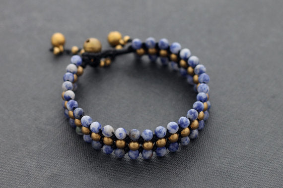 Sodalite Beaded Band Bracelet - Delicious California
