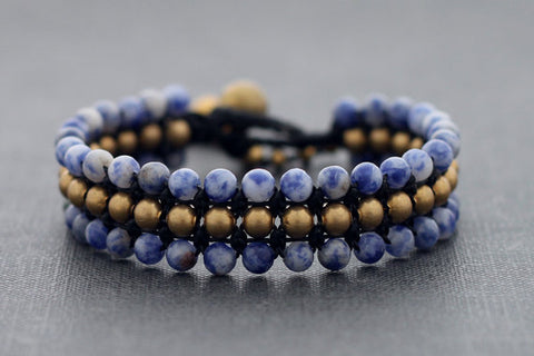 Sodalite Beaded Band Bracelet