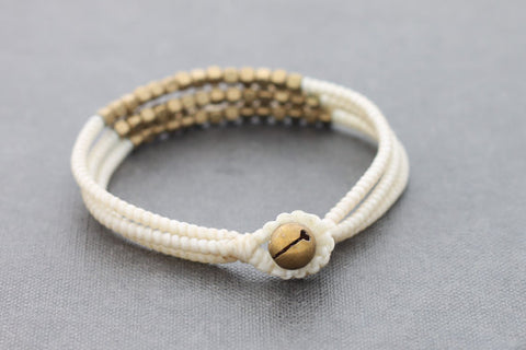 Cube Ivory Beaded Three Strand Bracelet