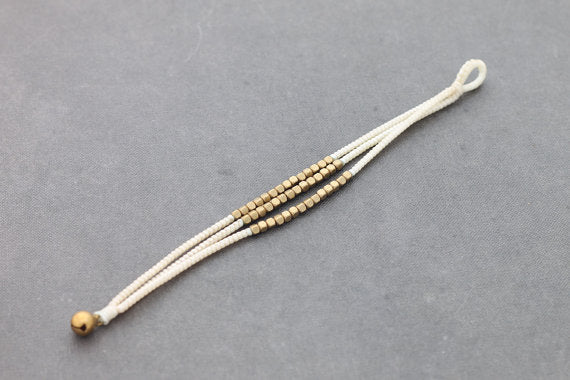 Cube Ivory Beaded Three Strand Bracelet - Delicious California