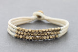 Cube Ivory Beaded Three Strand Bracelet - Delicious California