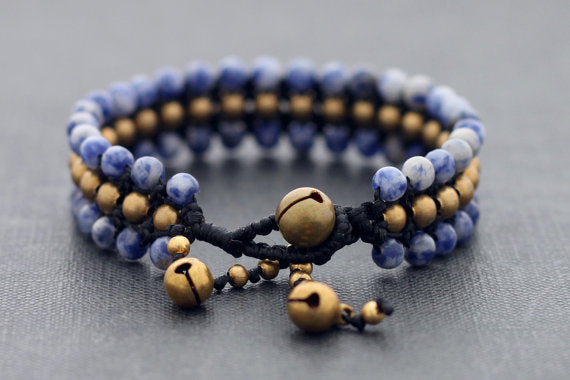 Sodalite Beaded Band Bracelet - Delicious California