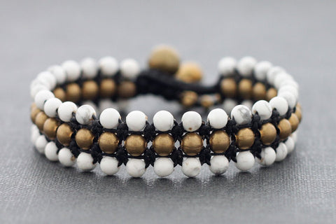 White Summer Beaded Bracelet