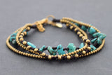 Turquoise Brass Chain Bracelet - Delicious California