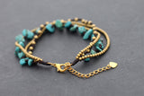 Turquoise Brass Chain Bracelet - Delicious California