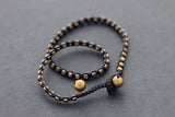 Black Brass Basic Double Wrap Bracelet - Delicious California
