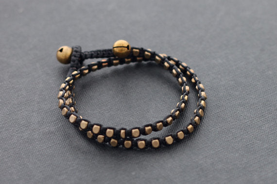 Black Brass Basic Double Wrap Bracelet - Delicious California
