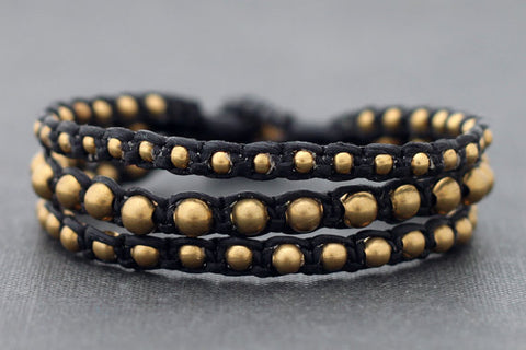 Rocker Brass Beaded Bracelet