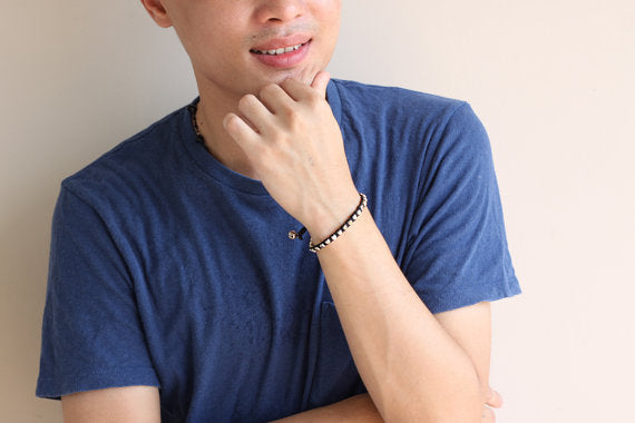 Men Basic Cube Silver Bracelet - Delicious California