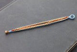 Orange Blue Brass Beaded Bracelet - Delicious California