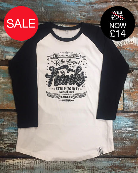Baseball Tee - Franks Strip Joint (UNISEX) - Delicious California
