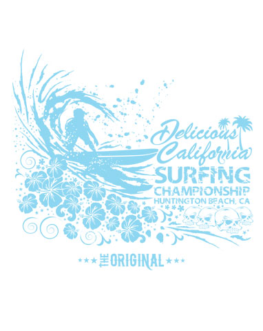 Huntington Beach Surf Comp - Mens Bamboo Jersey Tee - Delicious California