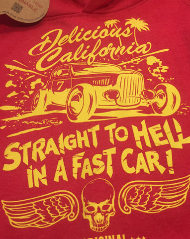 Unisex Hoody (100% Recycled) - Straight To Hell In A Fast Car!