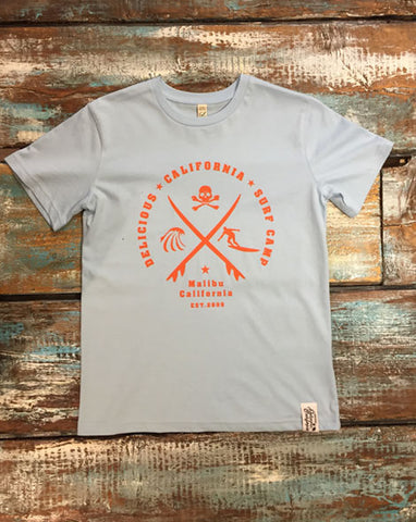 Delicious California Surf Camp (Baby Blue) - Kids T-Shirt
