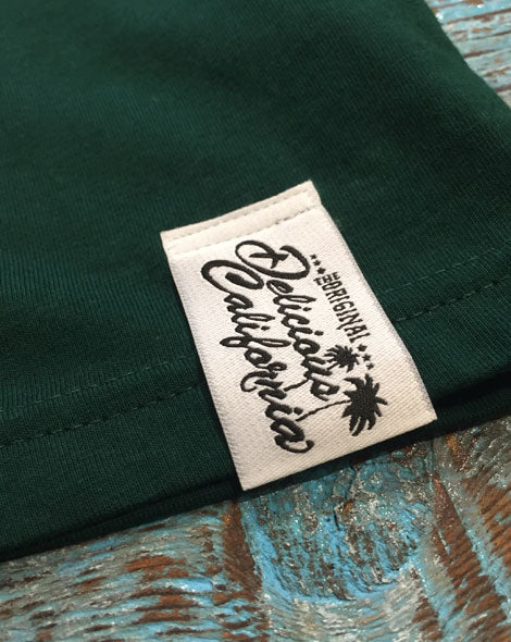 Surfing T-Rex (Bottle Green) - Kids T-Shirt - Delicious California