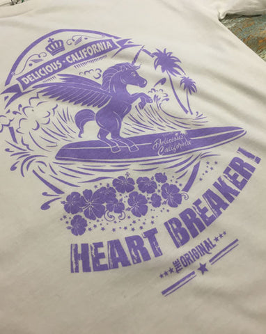 Surfing Unicorn (White) - Kid's T-Shirt