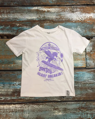 Surfing Unicorn (White) - Kid's T-Shirt