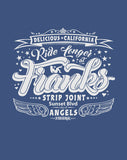 Women's Sleeveless Graphic T-Shirt- 'Franks Strip Joint' - Delicious California