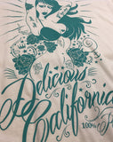 Women's Sleeveless Graphic T-Shirt - '100% Pure' - Delicious California