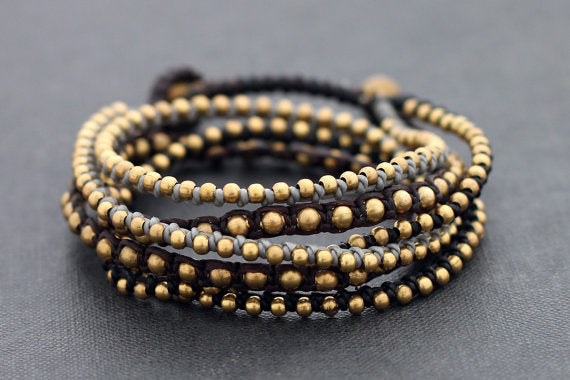 Boho Rock Warp Brass Bracelet - Delicious California