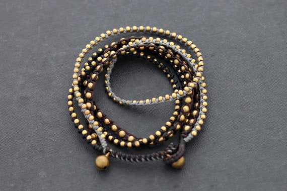 Boho Rock Warp Brass Bracelet - Delicious California