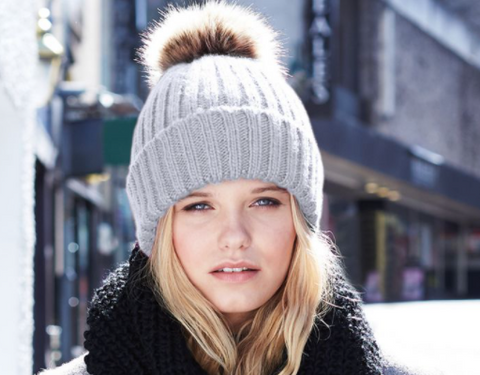 Delicious California Faux Fur Pom-Pom Beanies