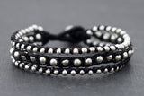 Silver Black Rocker Bracelet - Delicious California